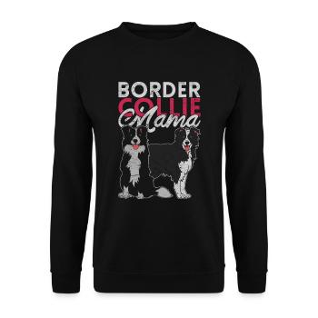 Border Collie Mama Muttertag Geschenk Hunde - Unisex Pullover - Schwarz - Vorne - Alina (178cm) & Michal (187cm)
