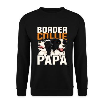 Haustier Hund Papa Vatertag Geschenk Border Collie - Unisex Pullover - Schwarz - Vorne - Alina (178cm) & Michal (187cm)