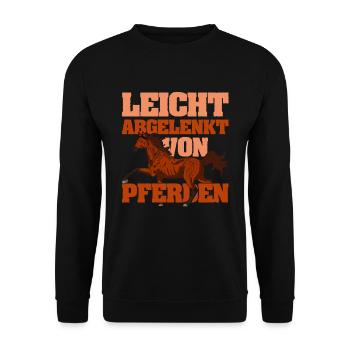 Reiterhof Pferdesport Reiter Geschenk Pferd - Unisex Pullover - Schwarz - Vorne - Alina (178cm) & Michal (187cm)