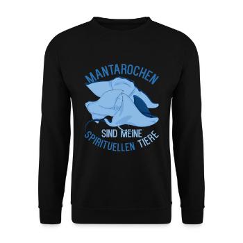 Meerestier Ozeantier Lustiges Geschenk Mantarochen - Unisex Pullover - Schwarz - Vorne - Alina (178cm) & Michal (187cm)