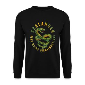 Tier Schlangen sind meine Lieblingstiere Schlange - Unisex Pullover - Schwarz - Vorne - Alina (178cm) & Michal (187cm)