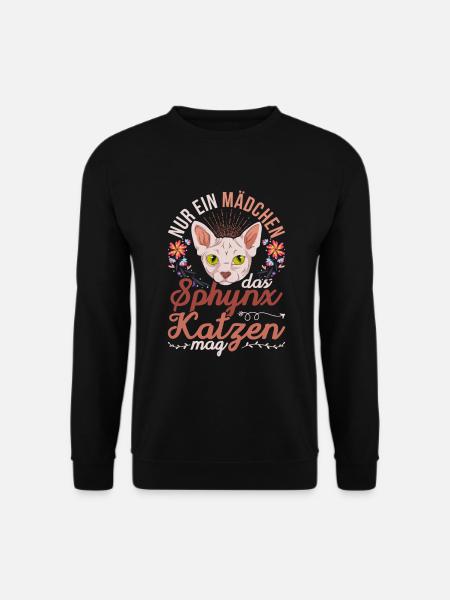 Okkult Nacktkatze Mädchen Geschenk Sphynx Katze - Unisex Pullover - Schwarz