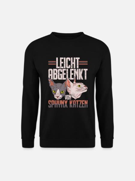 Nacktkatze Leicht abgelenkt von Sphynx Katzen - Unisex Pullover - Schwarz