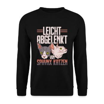 Hauskatze Okkult Katze Geschenk Sphynx Katze - Unisex Pullover - Schwarz - Vorne - Alina (178cm) & Michal (187cm)
