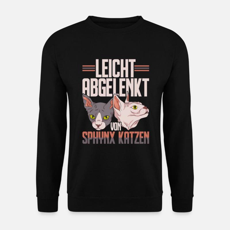 Hauskatze Okkult Katze Geschenk Sphynx Katze - Unisex Pullover - Schwarz