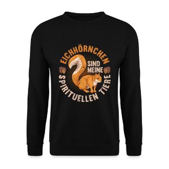Tier Eichhörnchen sind meine spirituellen Tiere - Unisex Pullover - Schwarz - Vorne - Alina (178cm) & Michal (187cm)