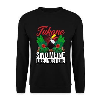 Lieblingstier Exotischer Vogel Geschenk Tier Tukan - Unisex Pullover - Schwarz - Vorne - Alina (178cm) & Michal (187cm)