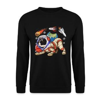 Astronaut Chiens Cadeau Bouledogue Français - Sweat-shirt Unisexe - noir - Devant - Alina (178cm) & Michal (187cm)