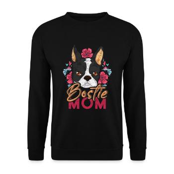 Bostie Mama Chien Cadeau de fête des mères Boston Terrier - Sweat-shirt Unisexe - noir - Devant - Alina (178cm) & Michal (187cm)