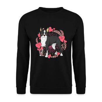 Les chiens adorent Bostie Gift Boston Terrier - Sweat-shirt Unisexe - noir - Devant - Alina (178cm) & Michal (187cm)