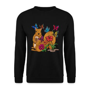 Cadeau animal forestier Écureuil papillon - Sweat-shirt Unisexe - noir - Devant - Alina (178cm) & Michal (187cm)