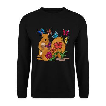 Nagetier Geschenk Schmetterling Tier Eichhörnchen - Unisex Pullover - Schwarz - Vorne - Alina (178cm) & Michal (187cm)