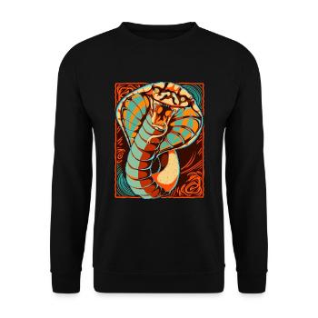 Raubtier Schlange Reptil Geschenk Buntes Schlange - Unisex Pullover - Schwarz - Vorne - Alina (178cm) & Michal (187cm)