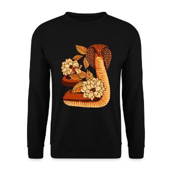 Predator Snake Vintage Flowers Gift Cobra - Unisex Sweatshirt - black - Front - Alina (178cm) & Michal (187cm)