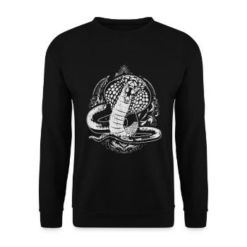 Tier Reptilien Raubtier Schlangen Geschenk Kobra - Unisex Pullover - Schwarz - Vorne - Alina (178cm) & Michal (187cm)