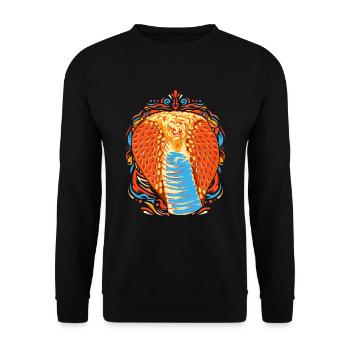 Reptilien Raubtier Buntes Schlangen Geschenk Kobra - Unisex Pullover - Schwarz - Vorne - Alina (178cm) & Michal (187cm)