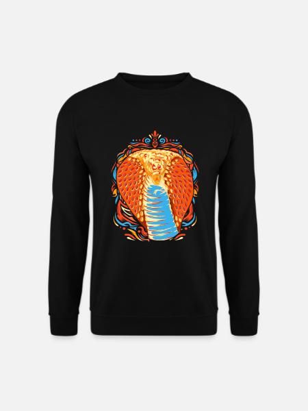 Reptilien Raubtier Buntes Schlangen Geschenk Kobra - Unisex Pullover - Schwarz