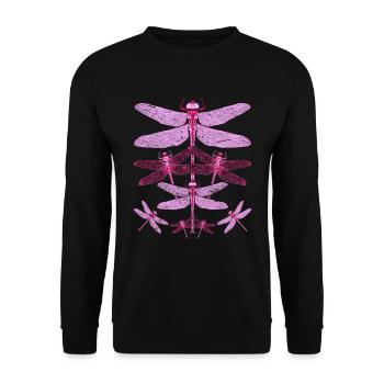 Animal Lover Insect Animal Gift Dragonfly - Unisex Sweatshirt - black - Front - Alina (178cm) & Michal (187cm)