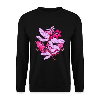 Colorful Flowers Insect Animal Gift Dragonfly - Unisex Sweatshirt - black - Front - Alina (178cm) & Michal (187cm)