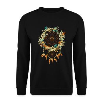Feathers Hippie Flower Jewelry Gift Dream Catcher - Unisex Sweatshirt - black - Front - Alina (178cm) & Michal (187cm)