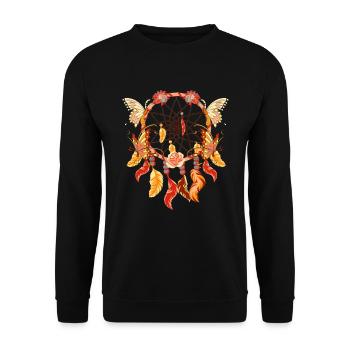 Flower Hippie Gift Butterfly Dream Catcher - Unisex Sweatshirt - black - Front - Alina (178cm) & Michal (187cm)