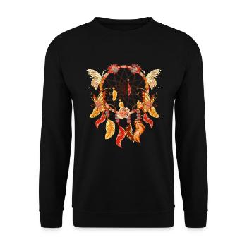 Boho Fleurs Papillon Cadeau Capteur de rêves - Sweat-shirt Unisexe - noir - Devant - Alina (178cm) & Michal (187cm)