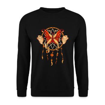 Feathers Vintage Butterfly Gift Dream Catcher - Unisex Sweatshirt - black - Front - Alina (178cm) & Michal (187cm)