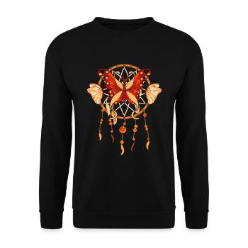 Feather Jewelry Gift Butterfly Dream Catcher - Unisex Sweatshirt - black - Front - Alina (178cm) & Michal (187cm)