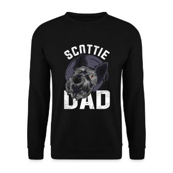 Scottie Papa Vatertag Geschenk Scottish Terrier - Unisex Pullover - Schwarz - Vorne - Alina (178cm) & Michal (187cm)