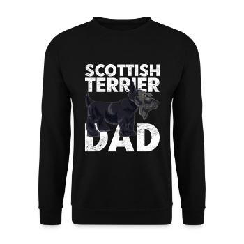 Scottish Terrier Papa Vatertag Geschenk Scottie - Unisex Pullover - Schwarz - Vorne - Alina (178cm) & Michal (187cm)