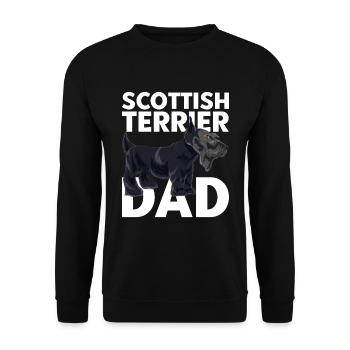 Scottie Papa Hunde Vatertag Scottish Terrier - Unisex Pullover - Schwarz - Vorne - Alina (178cm) & Michal (187cm)