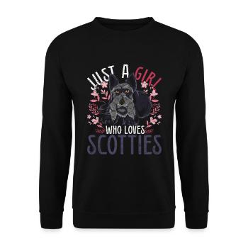 Juste une fille qui aime Scotties Dogs Terrier - Sweat-shirt Unisexe - noir - Devant - Alina (178cm) & Michal (187cm)