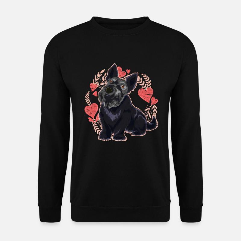 Scottie Herz Hunde Geschenk Scottish Terrier - Unisex Pullover - Schwarz