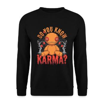 Wiccan Witchcraft Karma Gift Funny Voodoo Doll - Unisex Sweatshirt - black - Front - Alina (178cm) & Michal (187cm)