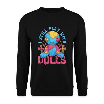 I'm still playing with dolls Wicca Witch Voodoo - Unisex Sweatshirt - black - Front - Alina (178cm) & Michal (187cm)