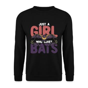 Animal Halloween Gift Girl Bat - Unisex Sweatshirt - black - Front - Alina (178cm) & Michal (187cm)