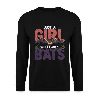 Just a girl who loves bats Bat - Unisex Sweatshirt - black - Front - Alina (178cm) & Michal (187cm)