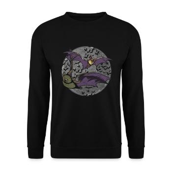 Costume d’Halloween Cadeau Full Moon Bat - Sweat-shirt Unisexe - noir - Devant - Alina (178cm) & Michal (187cm)