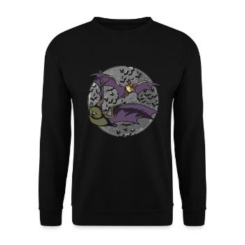 Full Moon Bat Swarm Gift Bat - Sweat-shirt Unisexe - noir - Devant - Alina (178cm) & Michal (187cm)