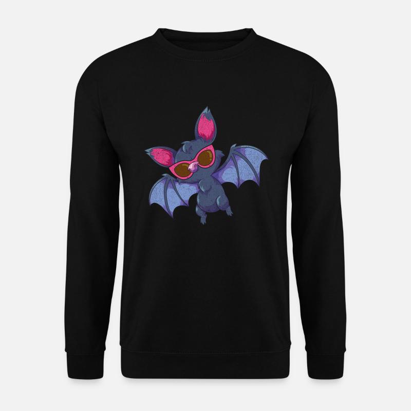 Coole Sonnenbrille Tier Geschenk Fledermaus - Unisex Pullover - Schwarz