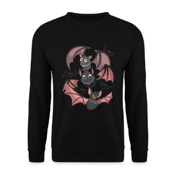 Halloween Animal Gift Mignon Bat - Sweat-shirt Unisexe - noir - Devant - Alina (178cm) & Michal (187cm)