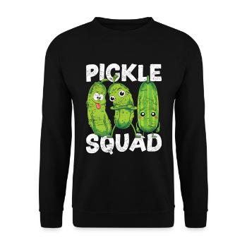Gurken Squad Essiggurke Geschenk Lustiges Gurke - Unisex Pullover - Schwarz - Vorne - Alina (178cm) & Michal (187cm)