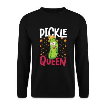 Gherkins Queen Vegetables Women Gift Cucumber - Unisex Sweatshirt - black - Front - Alina (178cm) & Michal (187cm)