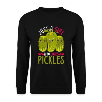 Juste une fille qui aime les concombres Concombre Cornichon - Sweat-shirt Unisexe - noir - Devant - Alina (178cm) & Michal (187cm)