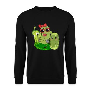 Essiggurke Sonnenbrille Geschenk Lustiges Gurke - Unisex Pullover - Schwarz - Vorne - Alina (178cm) & Michal (187cm)