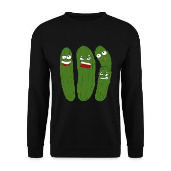 Sour Cucumber Pickle Gift Funny Cucumber - Unisex Sweatshirt - black - Front - Alina (178cm) & Michal (187cm)