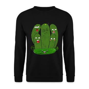 Cornichon aux légumes Cornichon Drôle de cadeau Concombre - Sweat-shirt Unisexe - noir - Devant - Alina (178cm) & Michal (187cm)