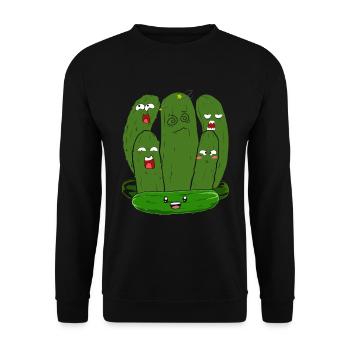 Pickle Vegetable Gherkin Funny Gift Cucumber - Unisex Sweatshirt - black - Front - Alina (178cm) & Michal (187cm)