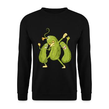 Sour Gherk Cadeau de légumes Dabbing Concombre - Sweat-shirt Unisexe - noir - Devant - Alina (178cm) & Michal (187cm)