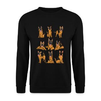 Chien Cadeau Berger Allemand mignon - Sweat-shirt Unisexe - noir - Devant - Alina (178cm) & Michal (187cm)